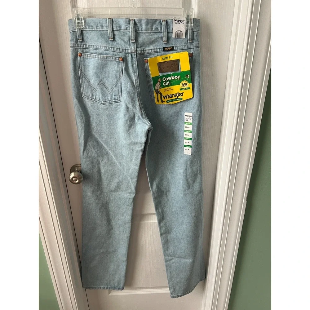 Wrangler Cowboy‎ Cut 936 GBH Slim Fit Jeans Men 30 x 34 Light Blue NEW NOS